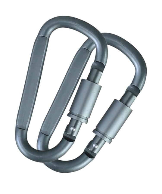 Kombat UK Gunmetal Grey Locking Carabiners - 6mm (Pair) By Kombat UK