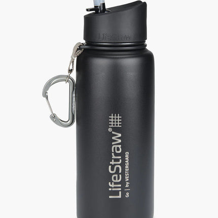 Lifestraw Go Stainless Steel 700ml Filter Water Bottle (Various Colours) Black By LifeStraw