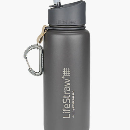 Lifestraw Go Stainless Steel 700ml Filter Water Bottle (Various Colours) Grey By LifeStraw