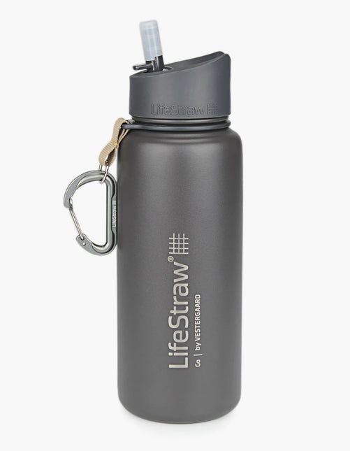 Lifestraw Go Stainless Steel 700ml Filter Water Bottle (Various Colours) Grey By LifeStraw