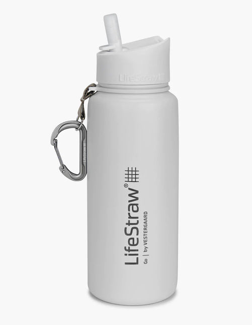 Lifestraw Go Stainless Steel 700ml Filter Water Bottle (Various Colours) White By LifeStraw