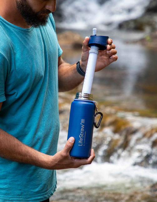 Lifestraw Go Stainless Steel 700ml Filter Water Bottle (Various Colours) By LifeStraw