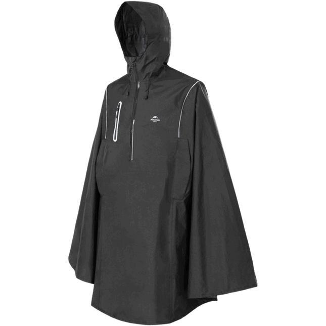 Naturehike Hooded Poncho Raincoat - Black Large By NatureHike