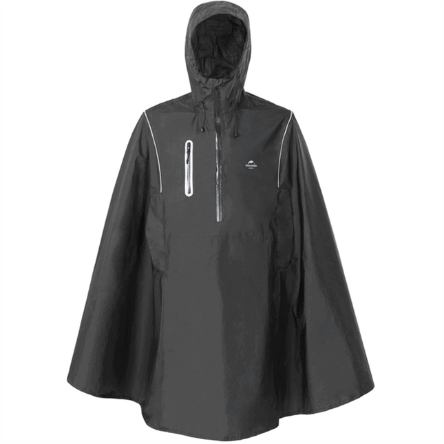 Naturehike Hooded Poncho Raincoat - Black Medium By NatureHike