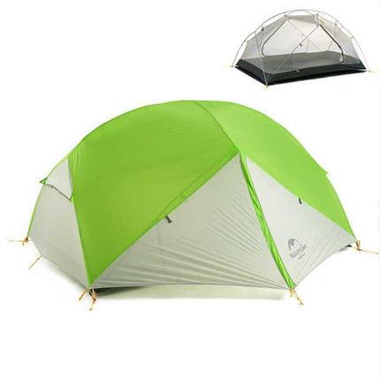 Naturehike 20D Mongar Ultralight 2 man Tent (Various Colours) With Mat Green white By NatureHike