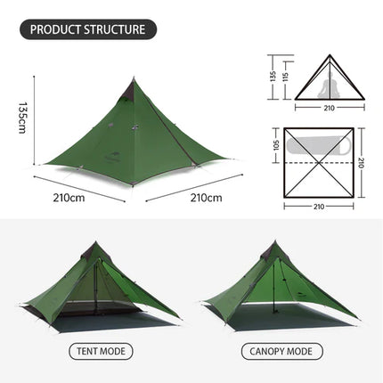 Naturehike Spire Hiking 1 Person Ultralight Camping Tent Green Full Kit By NatureHike