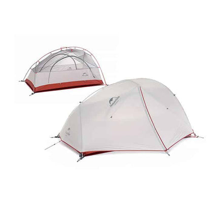 Naturehike Star-River 2 Lightweight 2-Man Tent With Mat (Various Colours) Grey Red By NatureHike