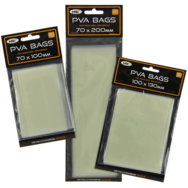 NGT PVA Bags x 20 (Various sizes) By NGT