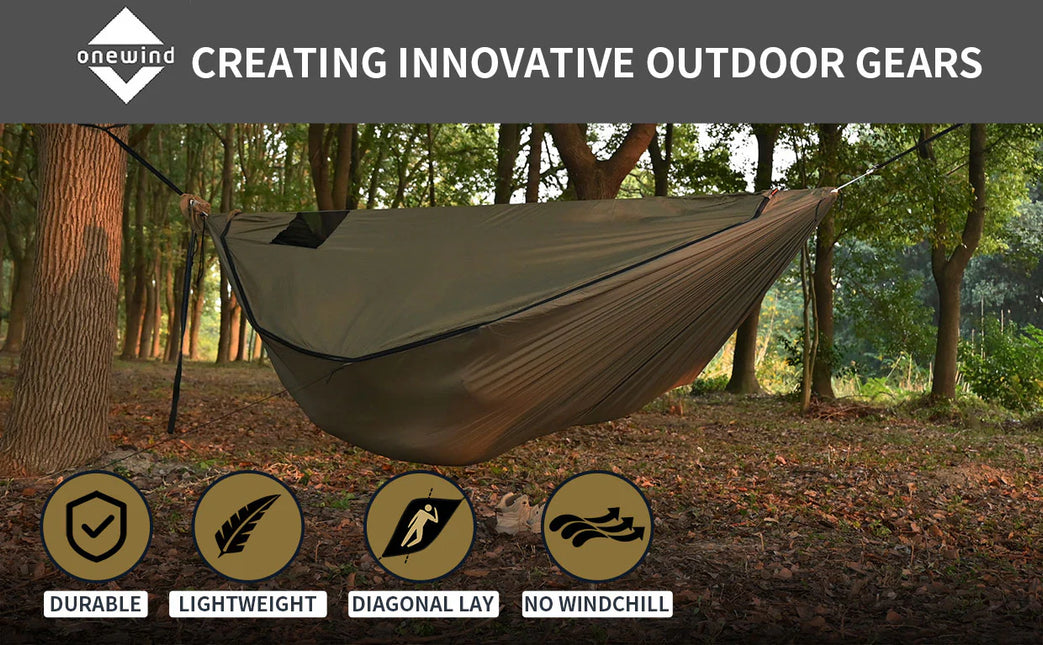 Onewind Airstream 11' Hammock with Detachable Zipper Bugnet and Wind Sock By Onewind Outdoors