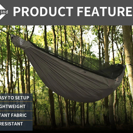 Onewind Airstream 11' Hammock with Detachable Zipper Bugnet and Wind Sock By Onewind Outdoors