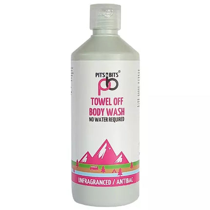 Pits and Bits Towel Off Body Wash - Antibacterial, Antiviral & Unfragranced 500ML By Pits and Bits