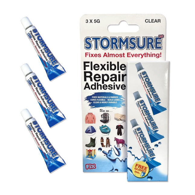 Stormsure Flexible Repair Adhesive (Clear/ Black) Clear 3x 5g By StormSure / Stormseal