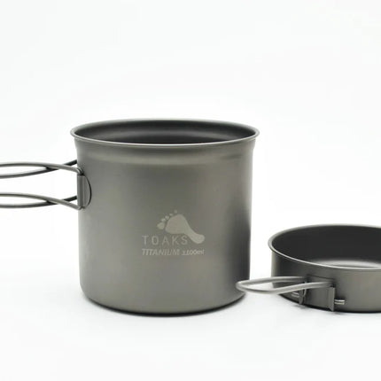 Toaks Titanium Pot with Pan ( 1100ML or 1300ML) 1100ML By Toaks Outdoors