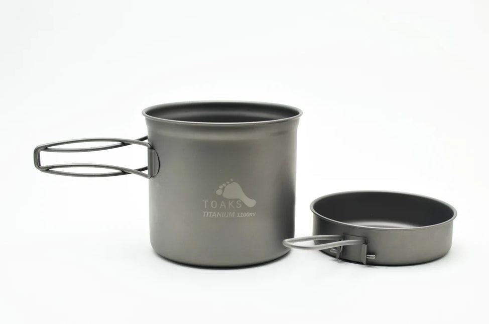 Toaks Titanium Pot with Pan ( 1100ML or 1300ML) 1100ML By Toaks Outdoors