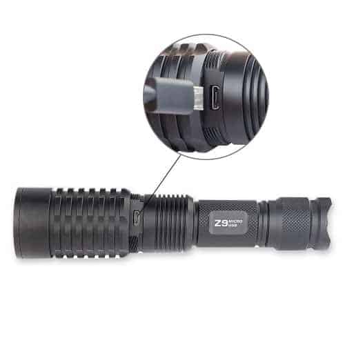 Trust Fire Z9 Zoomable 3 mode Flashlight USB recharge By Trust Fire